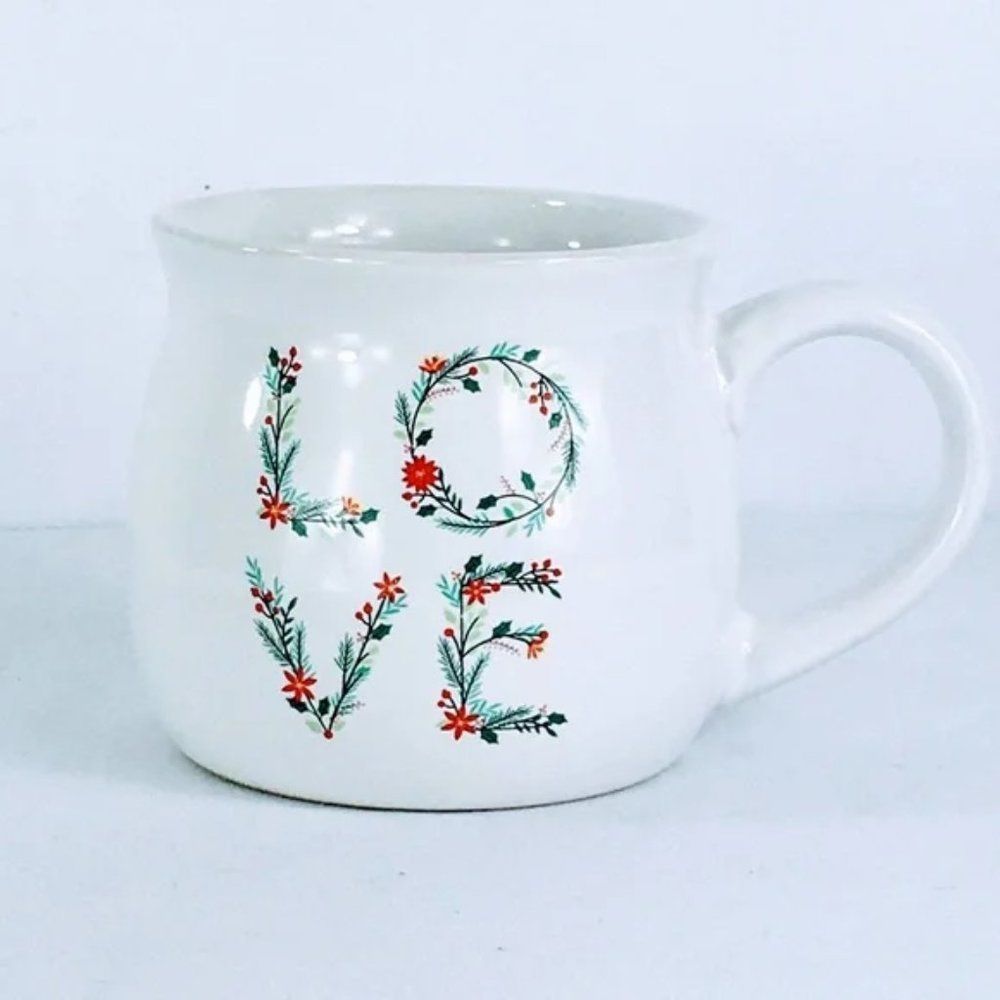 LOVE Mug Floral Large Ceramic Coffee Mug
